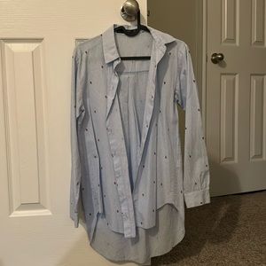 Zara Basics Lady Bug Button Down Shirt